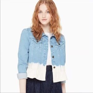 Kate Spade Bleach Dip Dye Denim Jacket Size L